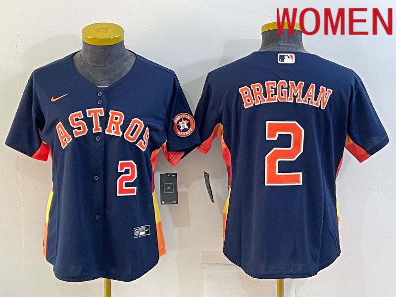 Women Houston Astros 2 Bregman Blue Game Nike 2022 MLB Jersey